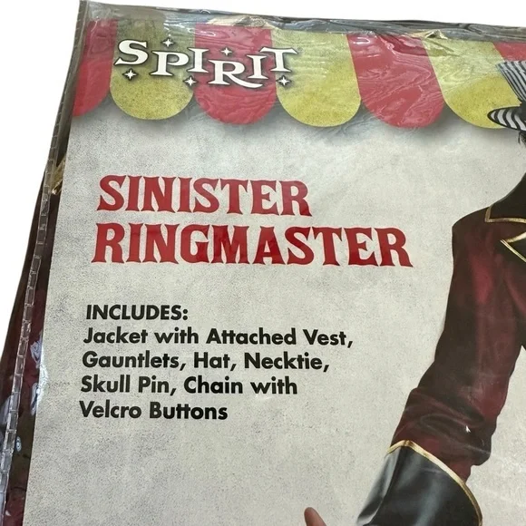 NWT Spirit Halloween Adult Large Sinister Ringmaster Complete Costume Circus New - Picture 5 of 7